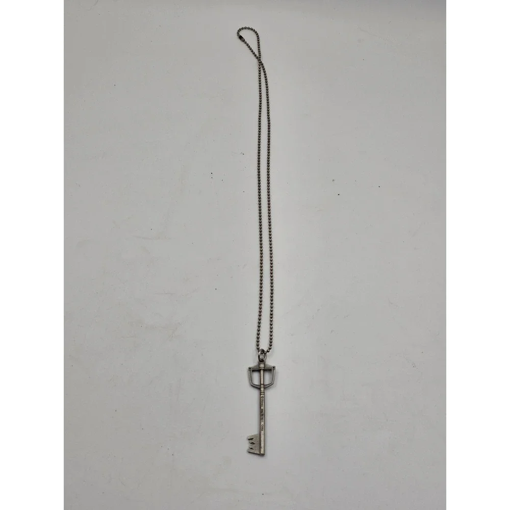Disney Kingdom Hearts Sora Keyblade Pendant Necklace Pewter Tone MII 30 Inch